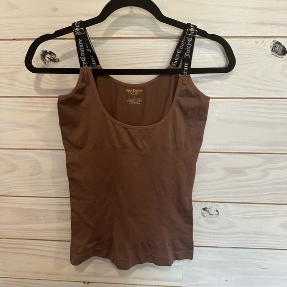 Juicy Couture Tops - Juicy Couture Fitted Brown Ribbed Tank Top